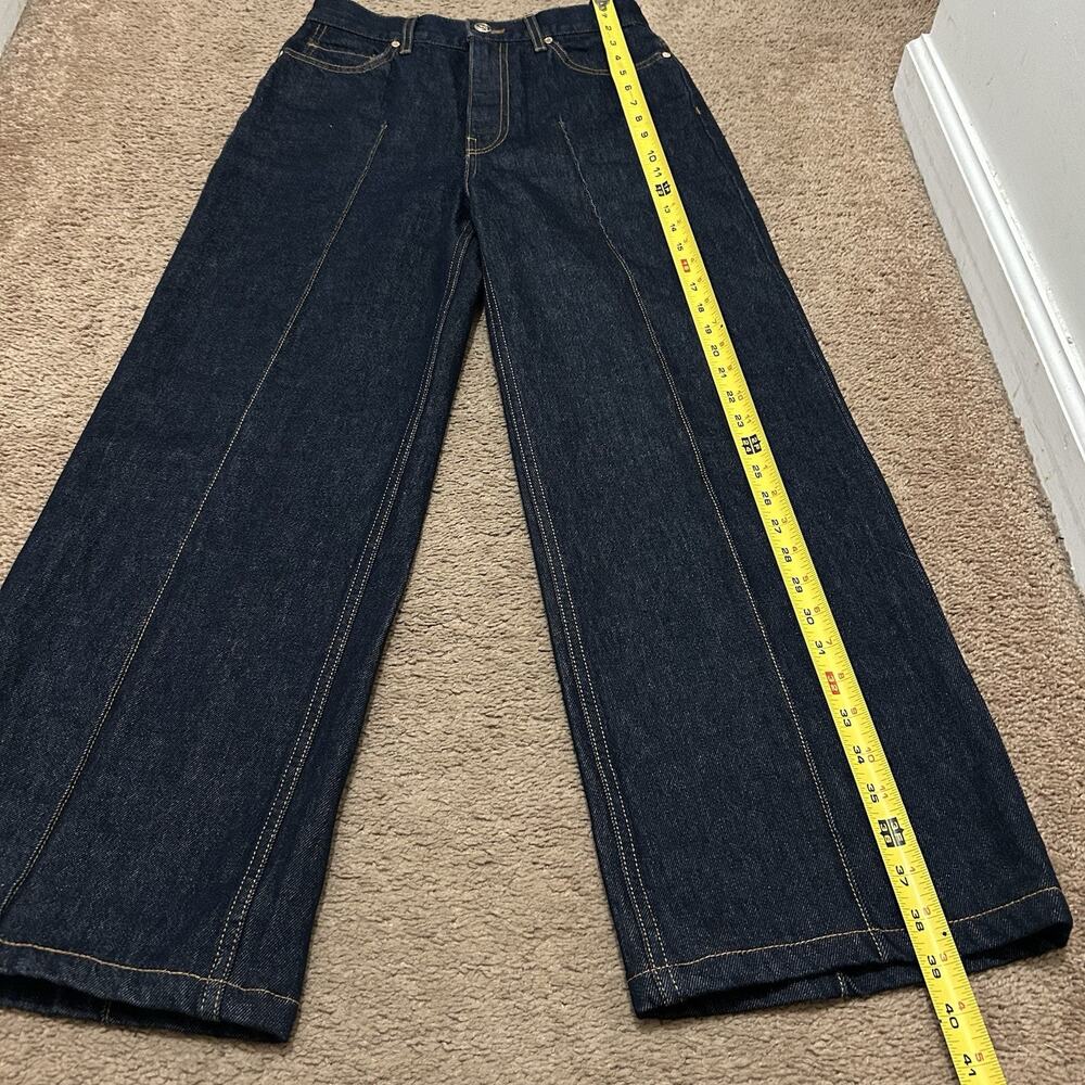 Ulla Johnson Denim Wide Leg Front & Back Seam Jeans Size 27 Dark Wash - Picture 2 of 10